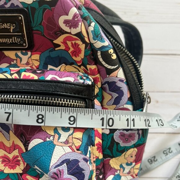 Loungefly Alice in Wonderland Wild Flowers Mini Backpack Pre-Owned W/Heart Logo - Picture 4 of 15